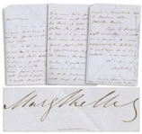 Mary Shelley Autograph Letter Signed Regarding Letters Written by Her Late Husband, Percy Shelley -- ...I would truly love to see these letters of my husband again, if they indeed exist...